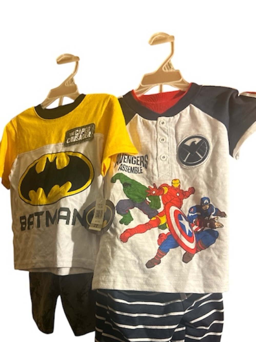 Batman Kids and Avenger Matching Sets Yellow Black White